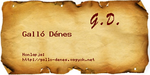 Galló Dénes névjegykártya